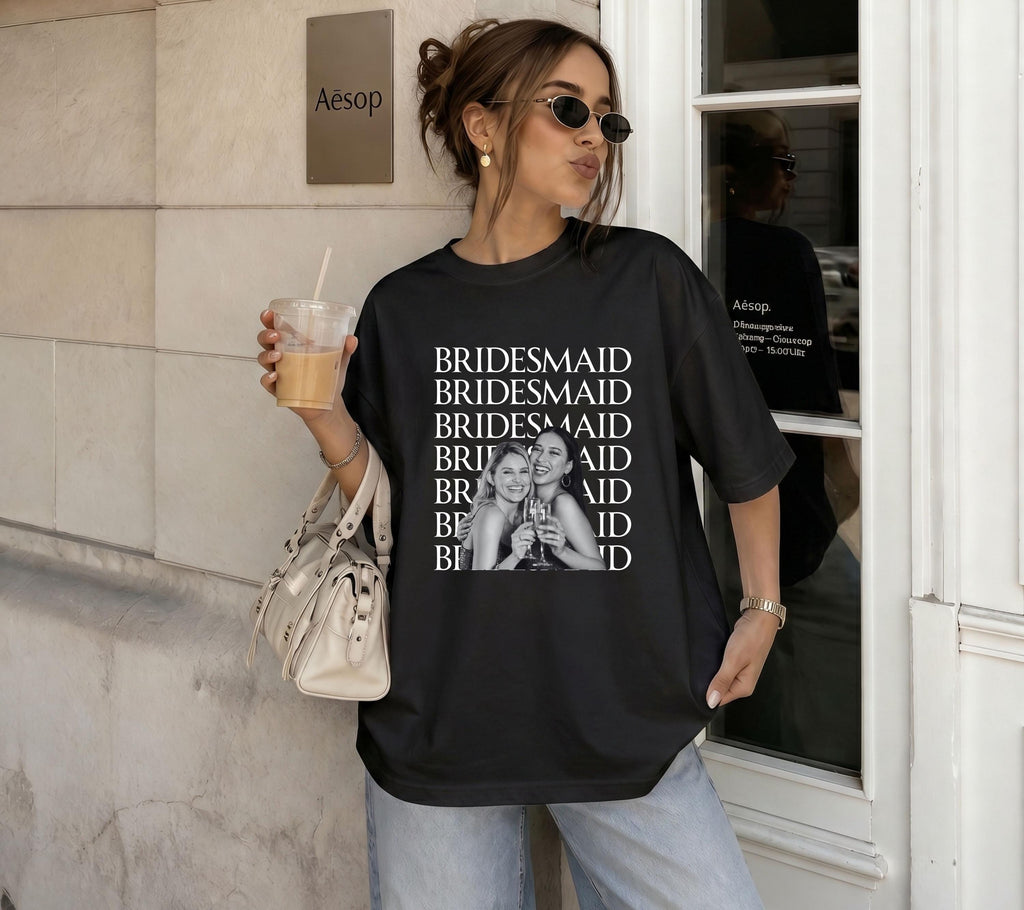 Brautjungfer fragen, Bridesmaid, Brautjungfern Shirt, Brautjungfer Geschenk, JGA TShirt, Foto Shirt, Brautjungfer personalisiert, Trauzeugin