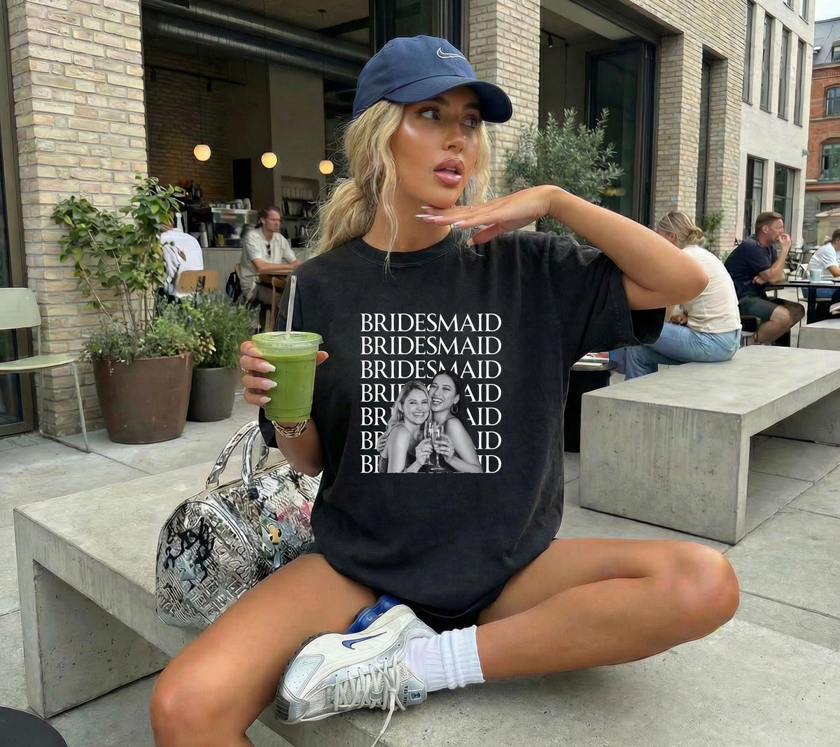 Brautjungfer fragen, Bridesmaid, Brautjungfern Shirt, Brautjungfer Geschenk, JGA TShirt, Foto Shirt, Brautjungfer personalisiert, Trauzeugin
