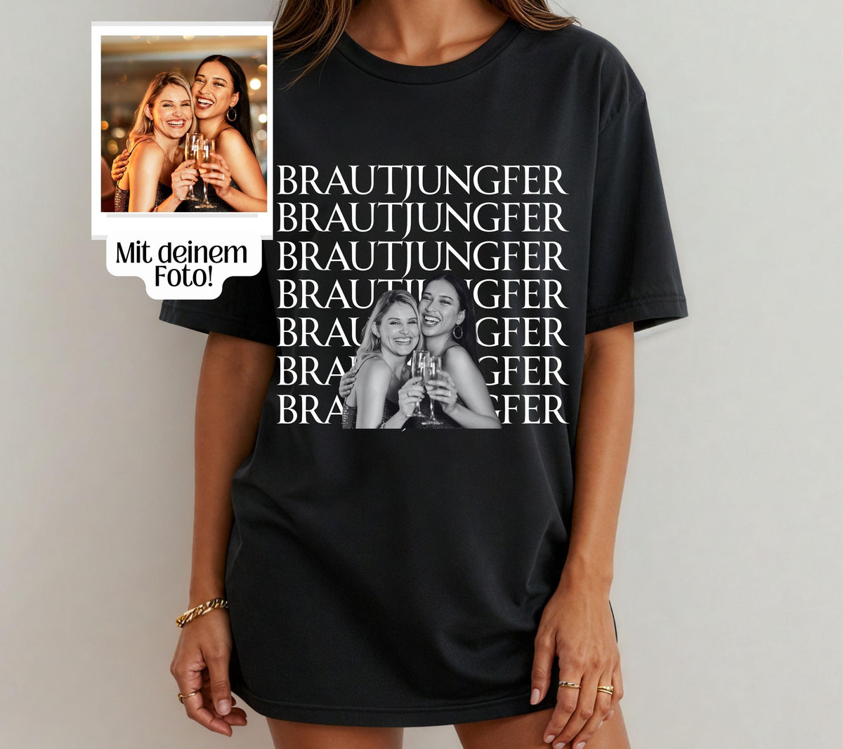 Brautjungfer fragen, Bridesmaid, Brautjungfern Shirt, Willst du meine Brautjungfer sein, Geschenk, JGA TShirt, Foto Shirt, personalisiert