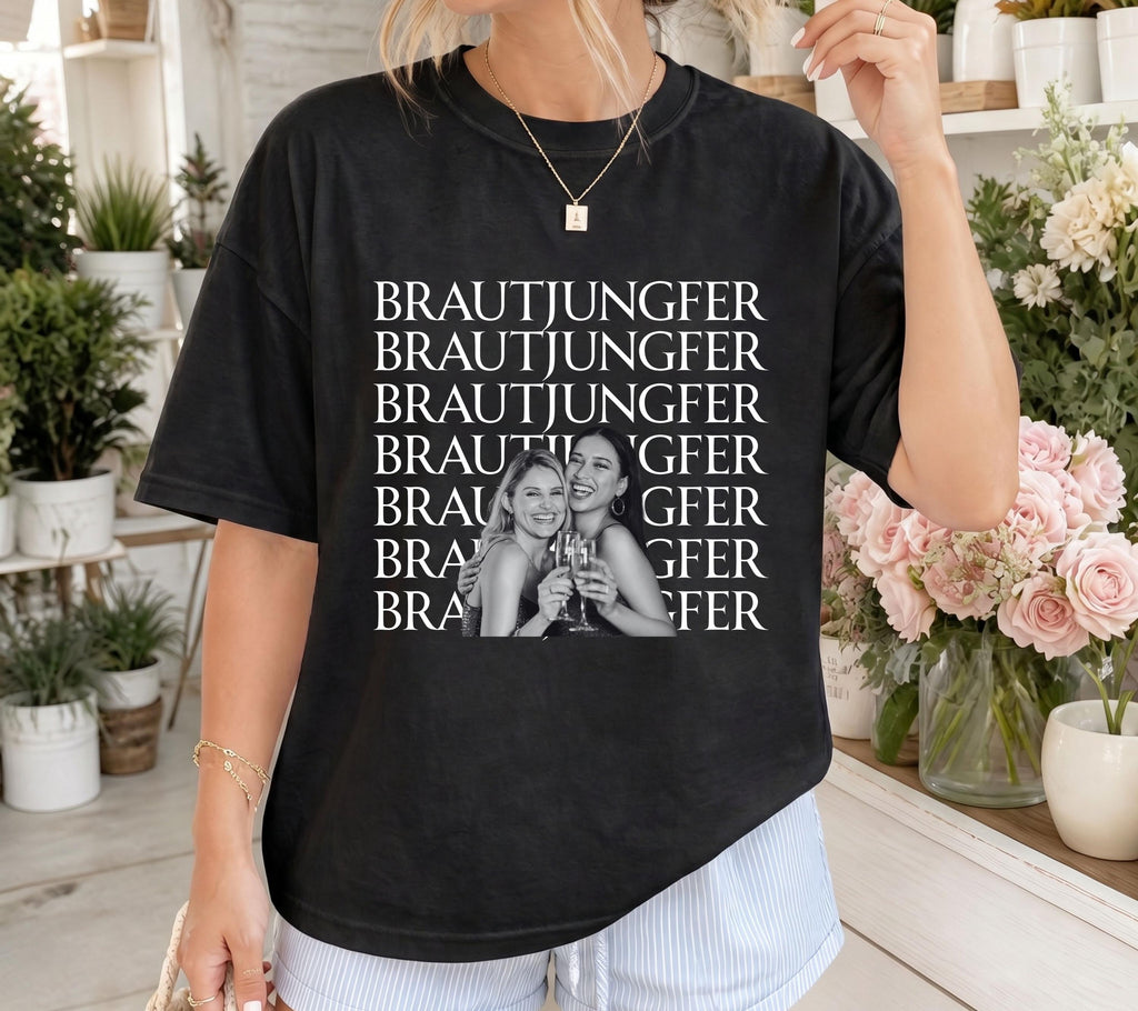 Brautjungfer fragen, Bridesmaid, Brautjungfern Shirt, Willst du meine Brautjungfer sein, Geschenk, JGA TShirt, Foto Shirt, personalisiert