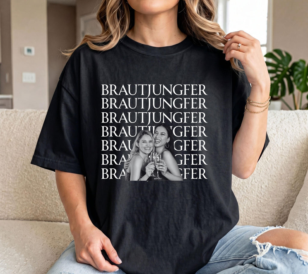 Brautjungfer fragen, Bridesmaid, Brautjungfern Shirt, Willst du meine Brautjungfer sein, Geschenk, JGA TShirt, Foto Shirt, personalisiert