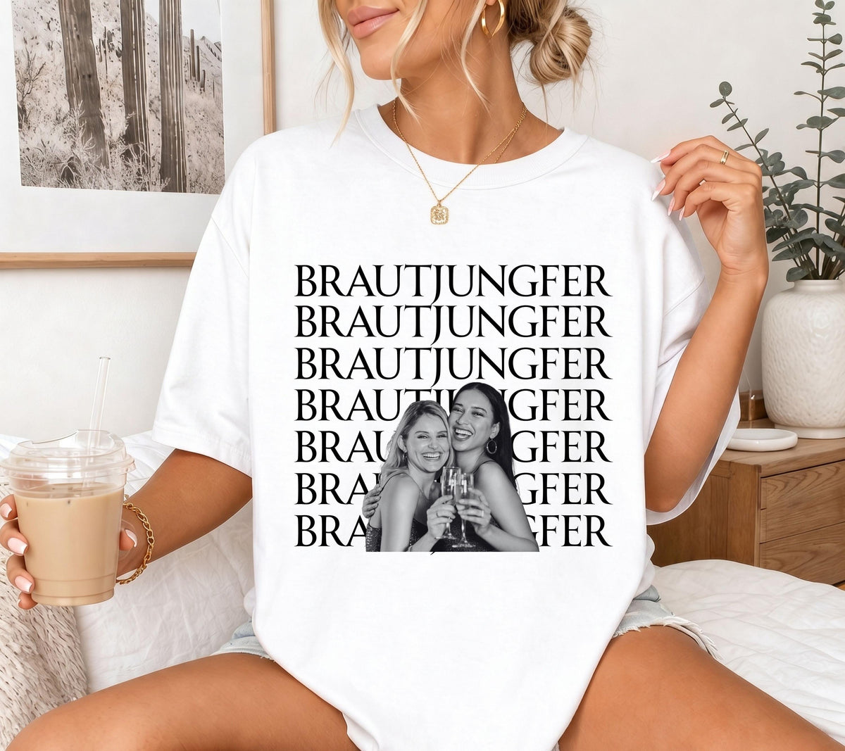Brautjungfer fragen, Bridesmaid, Brautjungfern Shirt, Willst du meine Brautjungfer sein, Geschenk, JGA TShirt, Foto Shirt, personalisiert