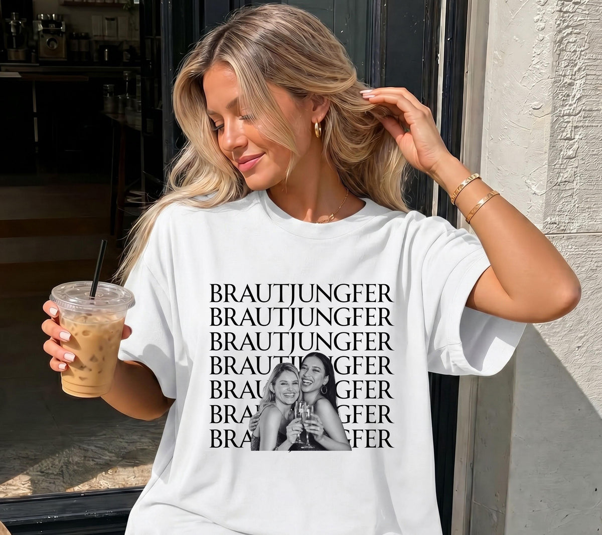Brautjungfer fragen, Bridesmaid, Brautjungfern Shirt, Willst du meine Brautjungfer sein, Geschenk, JGA TShirt, Foto Shirt, personalisiert
