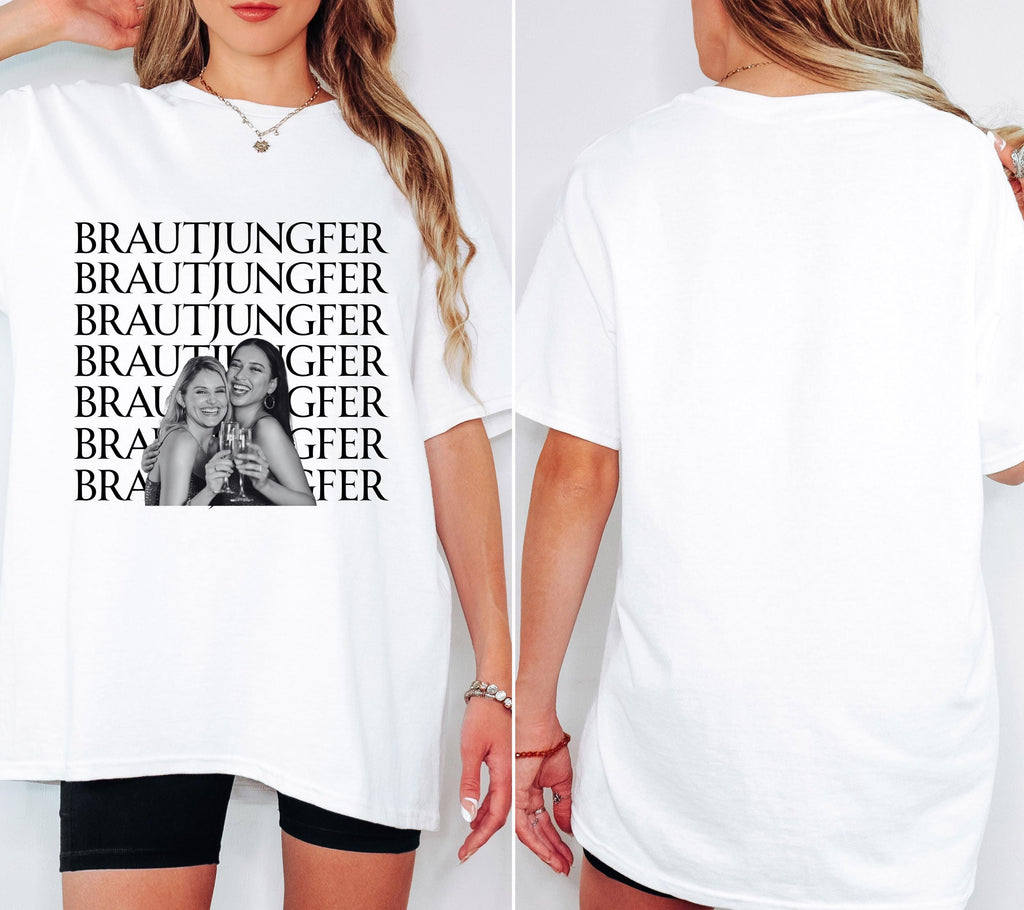 Brautjungfer fragen, Bridesmaid, Brautjungfern Shirt, Willst du meine Brautjungfer sein, Geschenk, JGA TShirt, Foto Shirt, personalisiert
