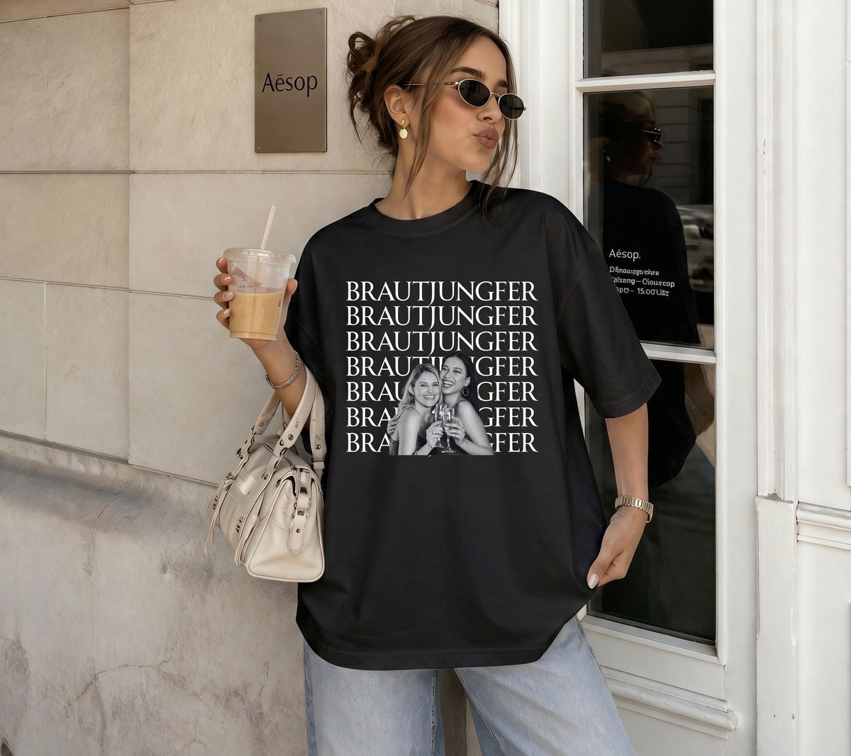 Brautjungfer fragen, Bridesmaid, Brautjungfern Shirt, Willst du meine Brautjungfer sein, Geschenk, JGA TShirt, Foto Shirt, personalisiert