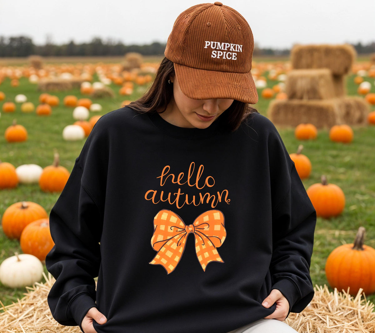 Herbst Pullover, Pumpkin, Damen Mode Winter, Gemütlicher Pulli, braun, Bücher, Sweatshirt herbstlich, Schleife, Oversize, Geschenkidee, Cozy