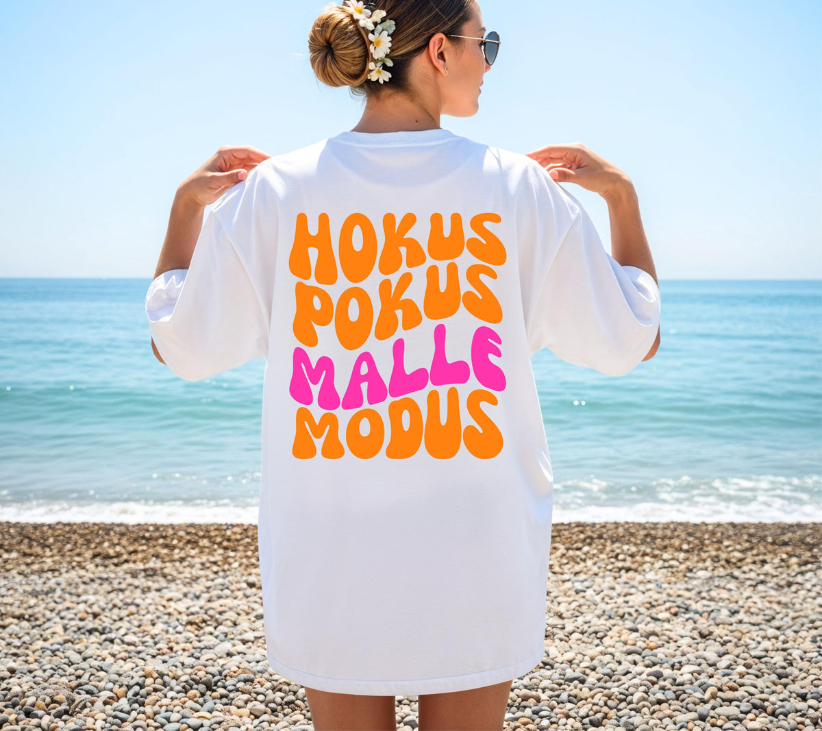 Malle Shirt, Hokus Pokus Malle Modus, Malle Tshirt, Mallorca Shirt, Bier Shirt, Ballermann Outfits, Gruppe, Damen, JGA Shirts, pink orange