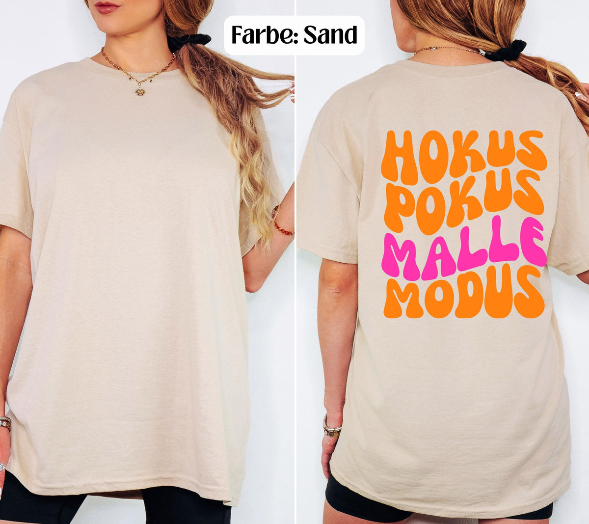 Malle Shirt, Hokus Pokus Malle Modus, Malle Tshirt, Mallorca Shirt, Bier Shirt, Ballermann Outfits, Gruppe, Damen, JGA Shirts, pink orange
