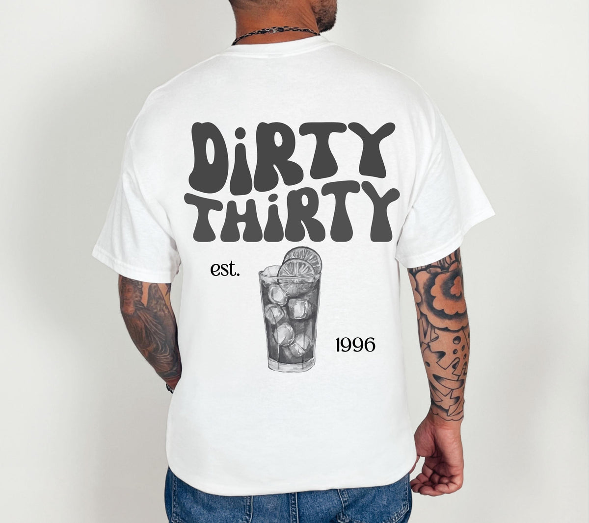 Dirty Thirty Shirt, Männer, Geburtstags Shirt, est 1996, personalisiertes 30. Geburtstag Shirt, Geschenkidee dreißig, 30 Jahre, Herren