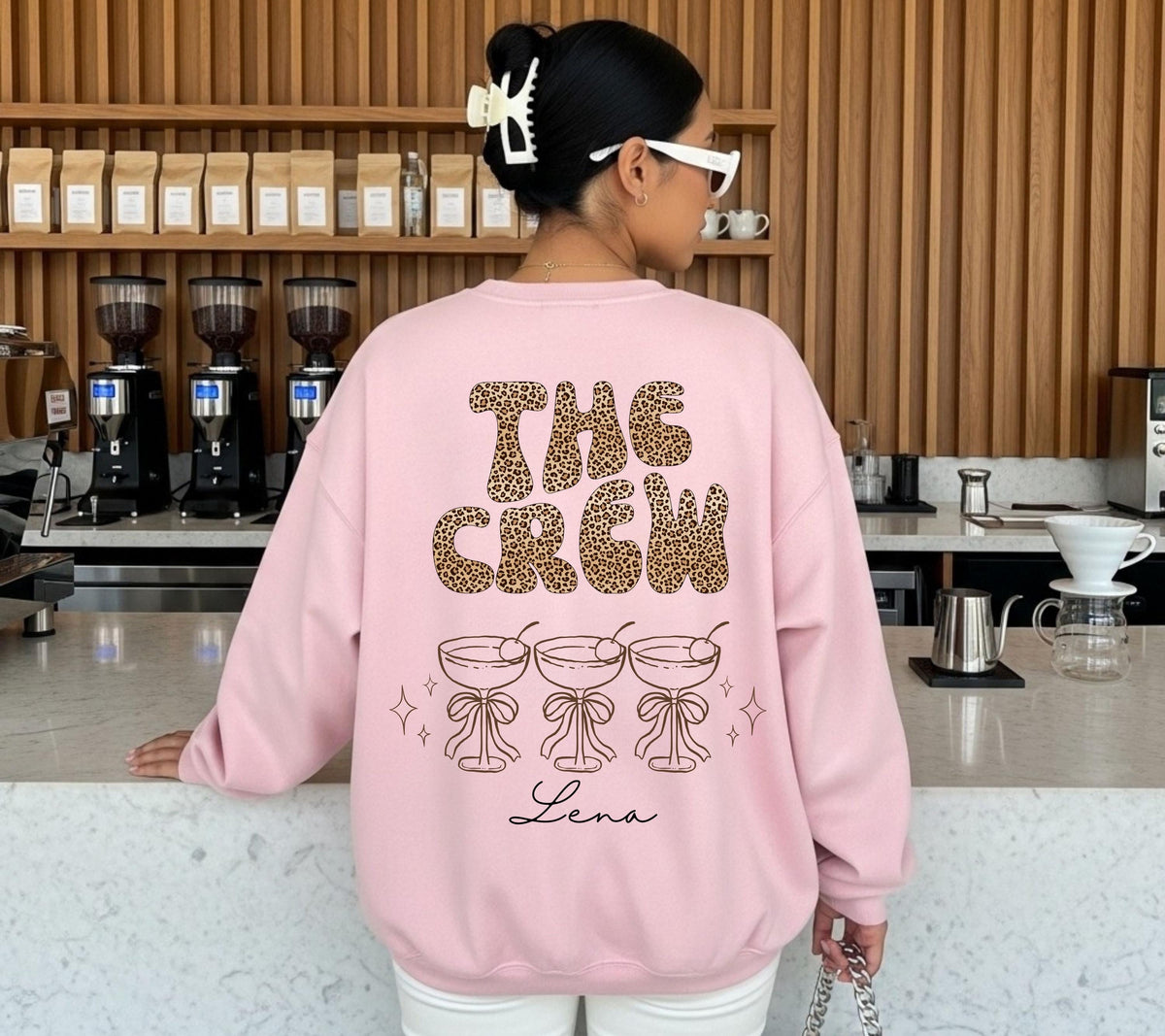 Braut Pullover Leo Muster, JGA Sweater personalisiert mit Namen, Verlobungsfeier, Polterabend, Bride to be, Pulli, Sweatshirt, Leopard