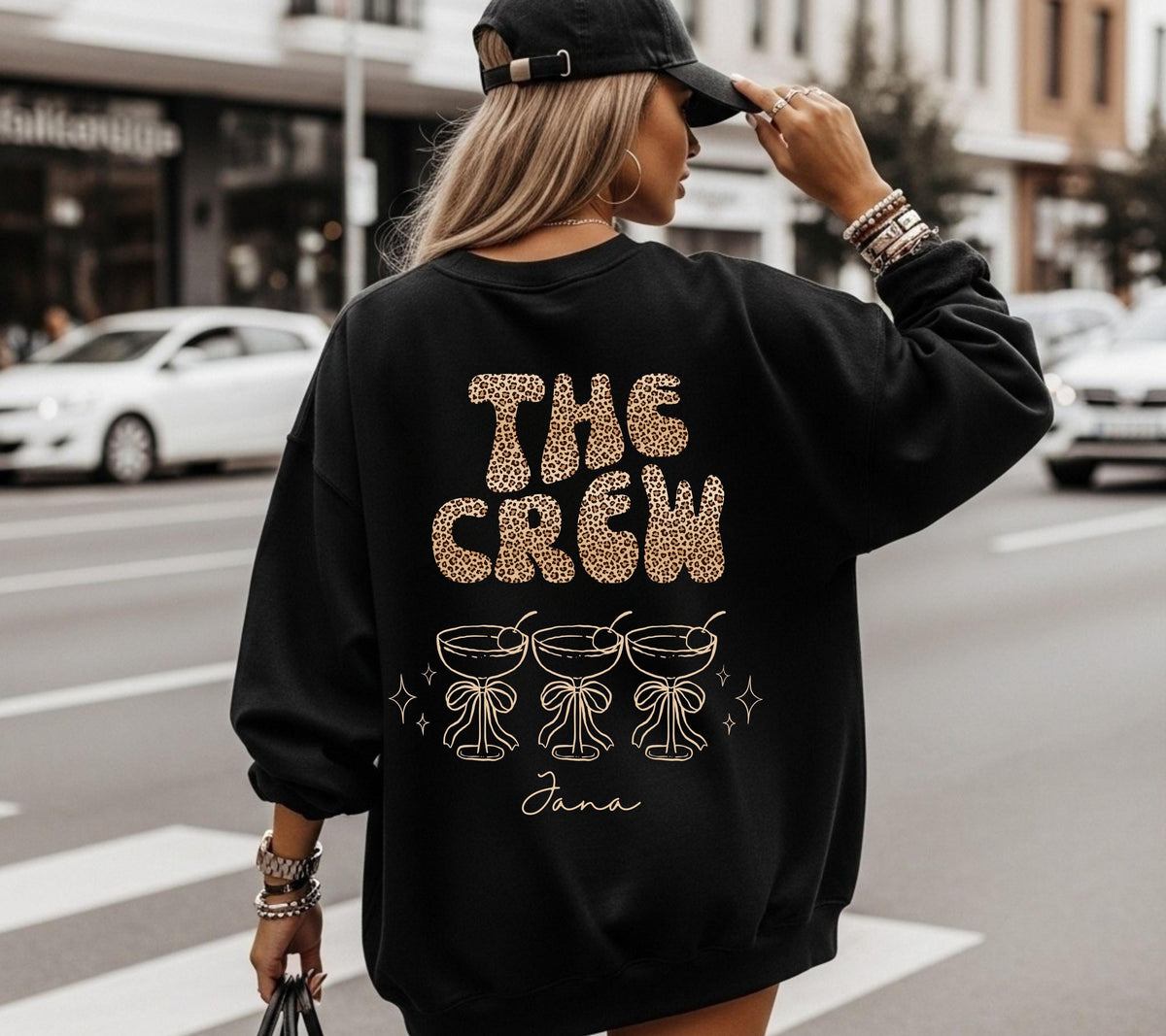 Braut Pullover Leo Muster, JGA Sweater personalisiert mit Namen, Verlobungsfeier, Polterabend, Bride to be, Pulli, Sweatshirt, Leopard