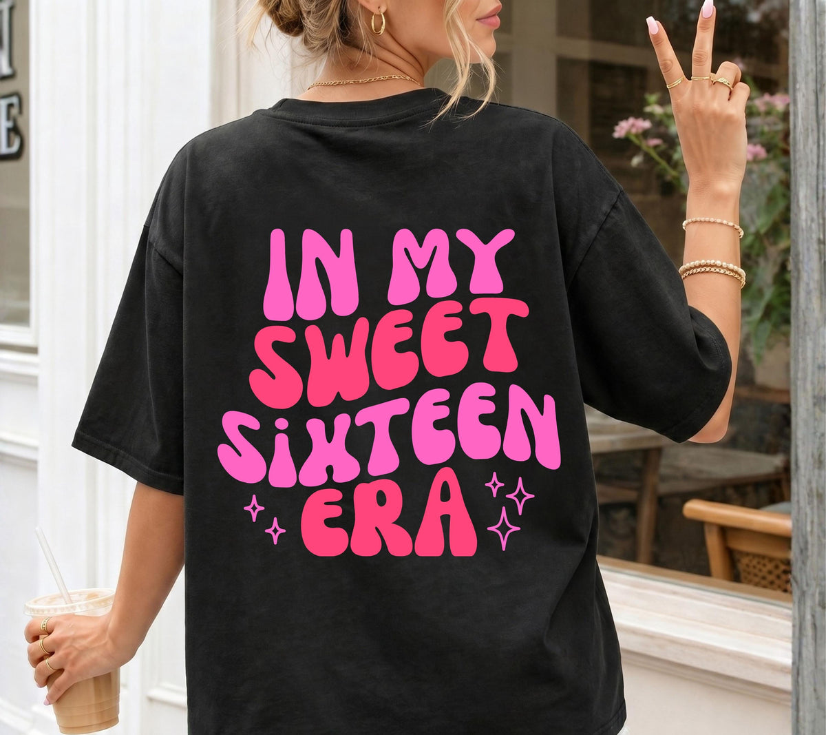 In Sweet Sixteen Era Shirt, Geburtstagsshirt, personalisiertes Geschenk 16. Geburtstag, Birthday Shirt Mädchen, Geschenk Tochter, Sweet 16
