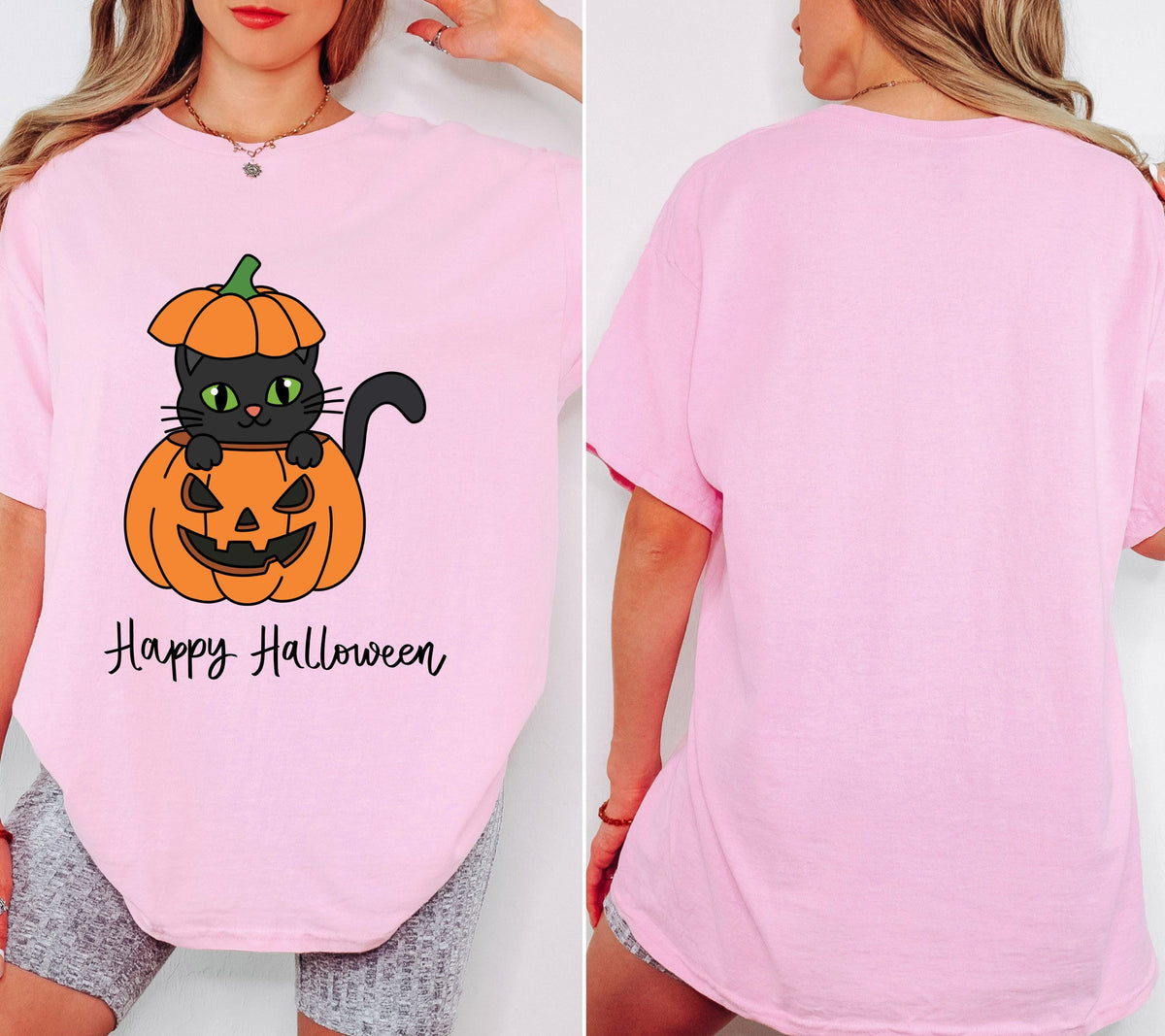 Halloween Shirt, Katzen Shirt, Gruseliges Tshirt, Katze, Geschenk Halloween, Herbst T-Shirt, Katzenliebhaber, Katzenmama, Damen, Frauen