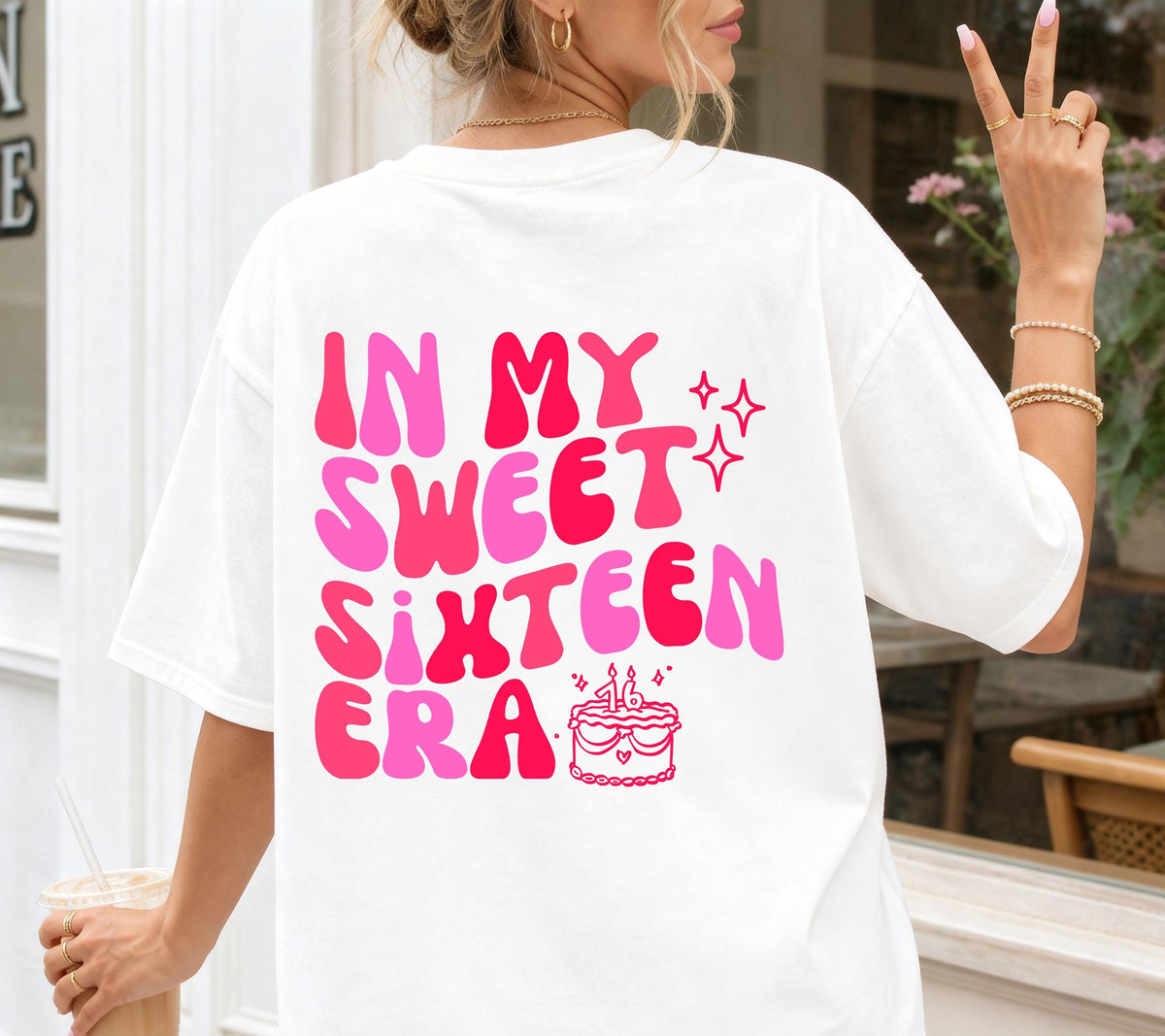 Geburtstagsshirt, In Sweet Sixteen Era Shirt, personalisiertes Geschenk 16. Geburtstag, Birthday Tshirt Mädchen, Geschenk Tochter, Sweet 16