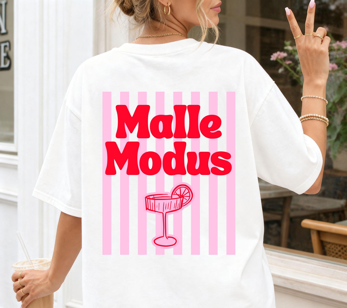 Malle Shirt, Malle Modus, Malle Tshirt, Mallorca Shirt, Bier Shirt, Ballermann Outfits, personalisiert, Damen, JGA, rosa rot