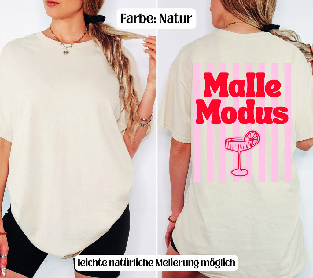 Malle Shirt, Malle Modus, Malle Tshirt, Mallorca Shirt, Bier Shirt, Ballermann Outfits, personalisiert, Damen, JGA, rosa rot