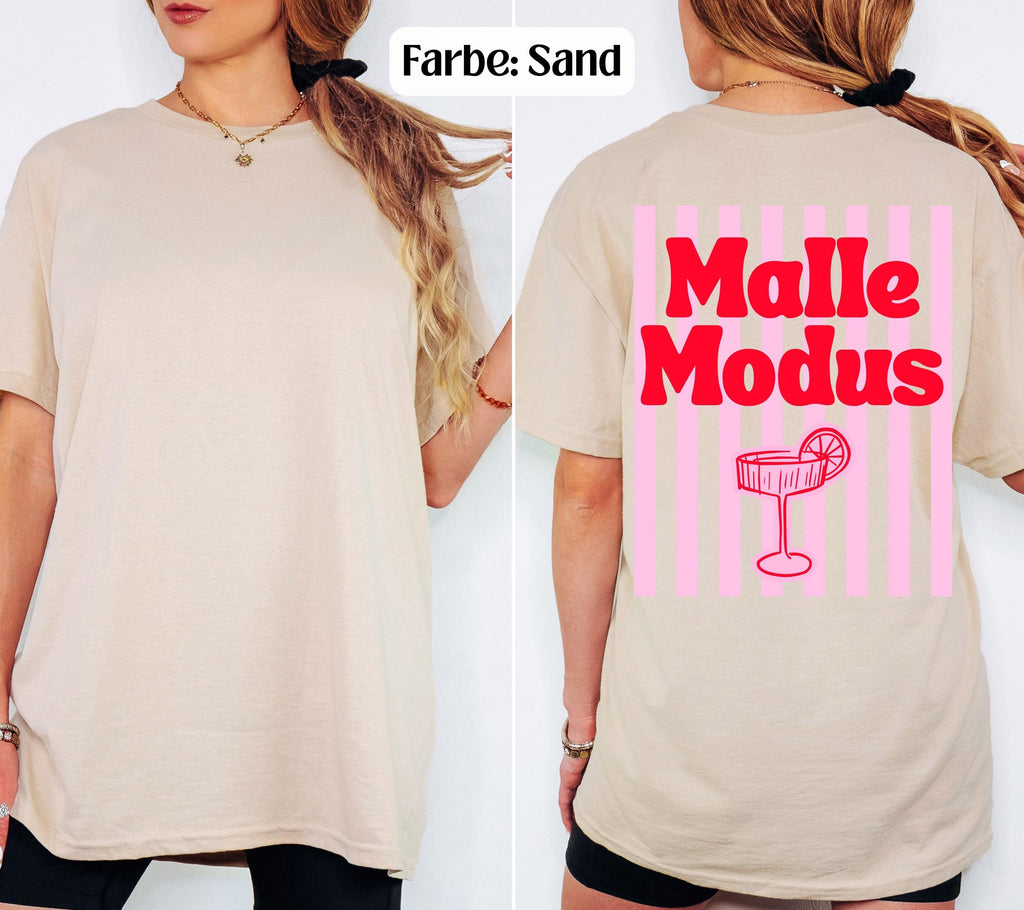 Malle Shirt, Malle Modus, Malle Tshirt, Mallorca Shirt, Bier Shirt, Ballermann Outfits, personalisiert, Damen, JGA, rosa rot