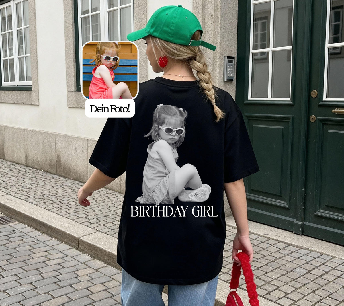 Geburtstag Shirt personalisiert Foto, Birthday Girl Shirt Damen, Geschenk Geburtstag Frau, Fotoshirt, 30 40 50 Geburtstagsshirt, Kinderfoto