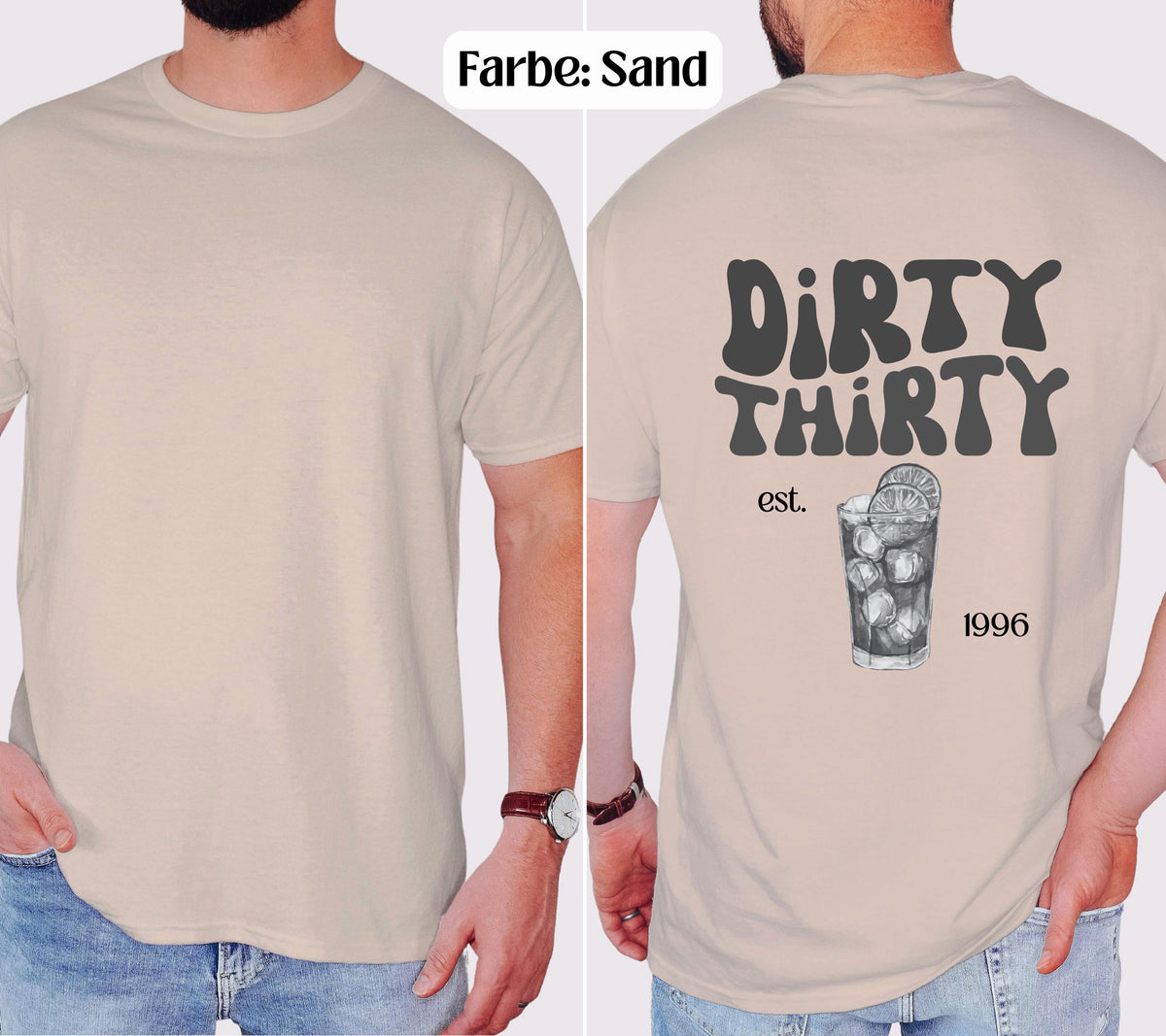 Dirty Thirty Shirt, Männer, Geburtstags Shirt, est 1996, personalisiertes 30. Geburtstag Shirt, Geschenkidee dreißig, 30 Jahre, Herren