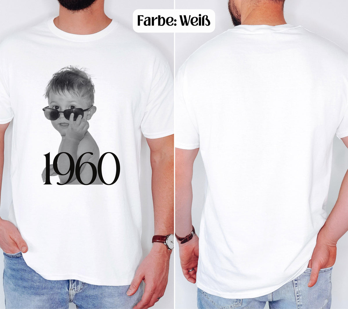 Geburtstagsshirt 30 Mann mit Foto, Est 1996 Shirt personalisiert, Geschenk zum 30. Geburtstag, T-Shirt mit Kinderfoto, Geburtstagsgeschenk