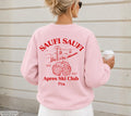 Apres Ski Pullover personalisiert mit Namen & Jahr | Saufi Saufi Apres Ski Club | Bier Motiv | Skiurlaub Geschenk Gruppe | Après Ski Outfit