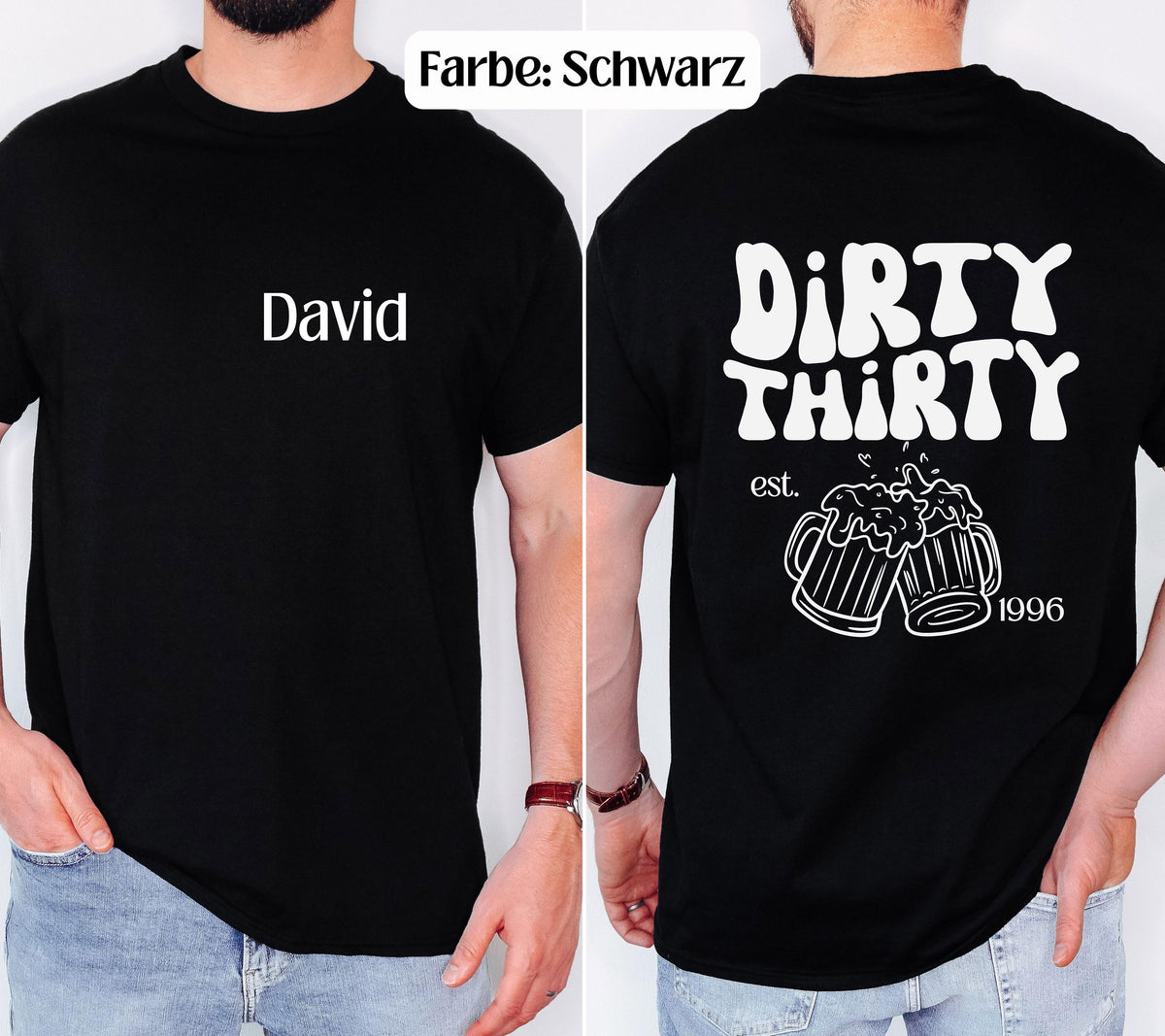 Dirty Thirty Shirt, Männer, Geburtstags Shirt mit Name, personalisiertes 30. Geburtstag Shirt, Geschenkidee dreißig, 30 Jahre, Herren Tshirt