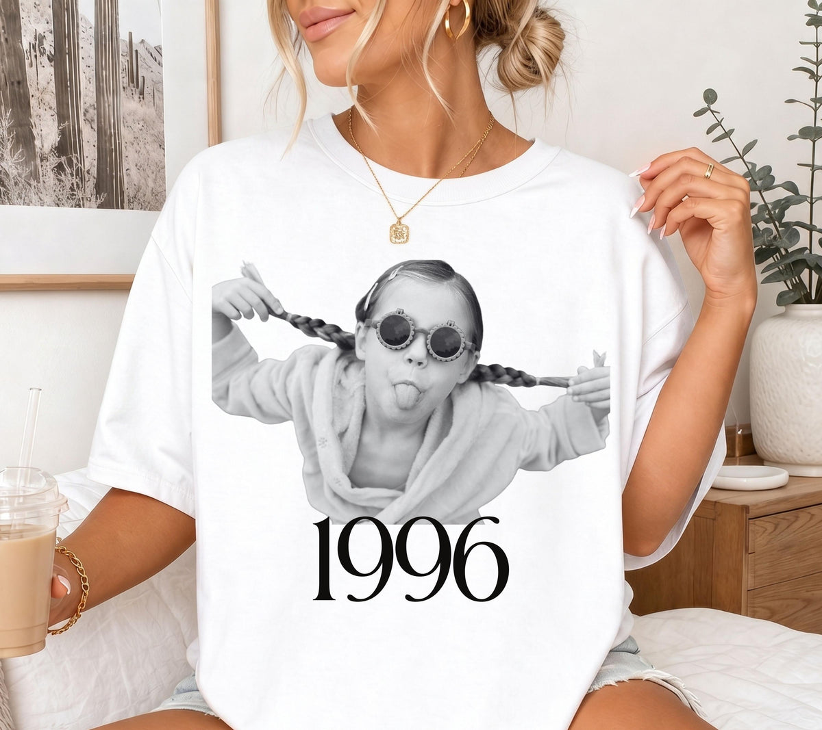 Geburtstag Shirt personalisiert mit Foto, 1996 Shirt Damen, Geschenk Geburtstag Frau, Fotoshirt 30. Geburtstag, Geburtstagsshirt, Kinderfoto