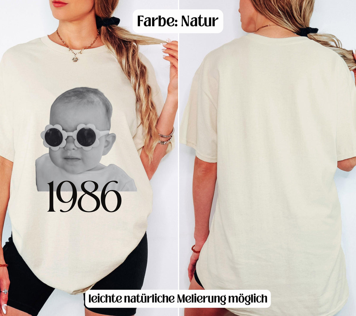 Geburtstag Shirt personalisiert mit Foto, 1996 Shirt Damen, Geschenk Geburtstag Frau, Fotoshirt 30. Geburtstag, Geburtstagsshirt, Kinderfoto
