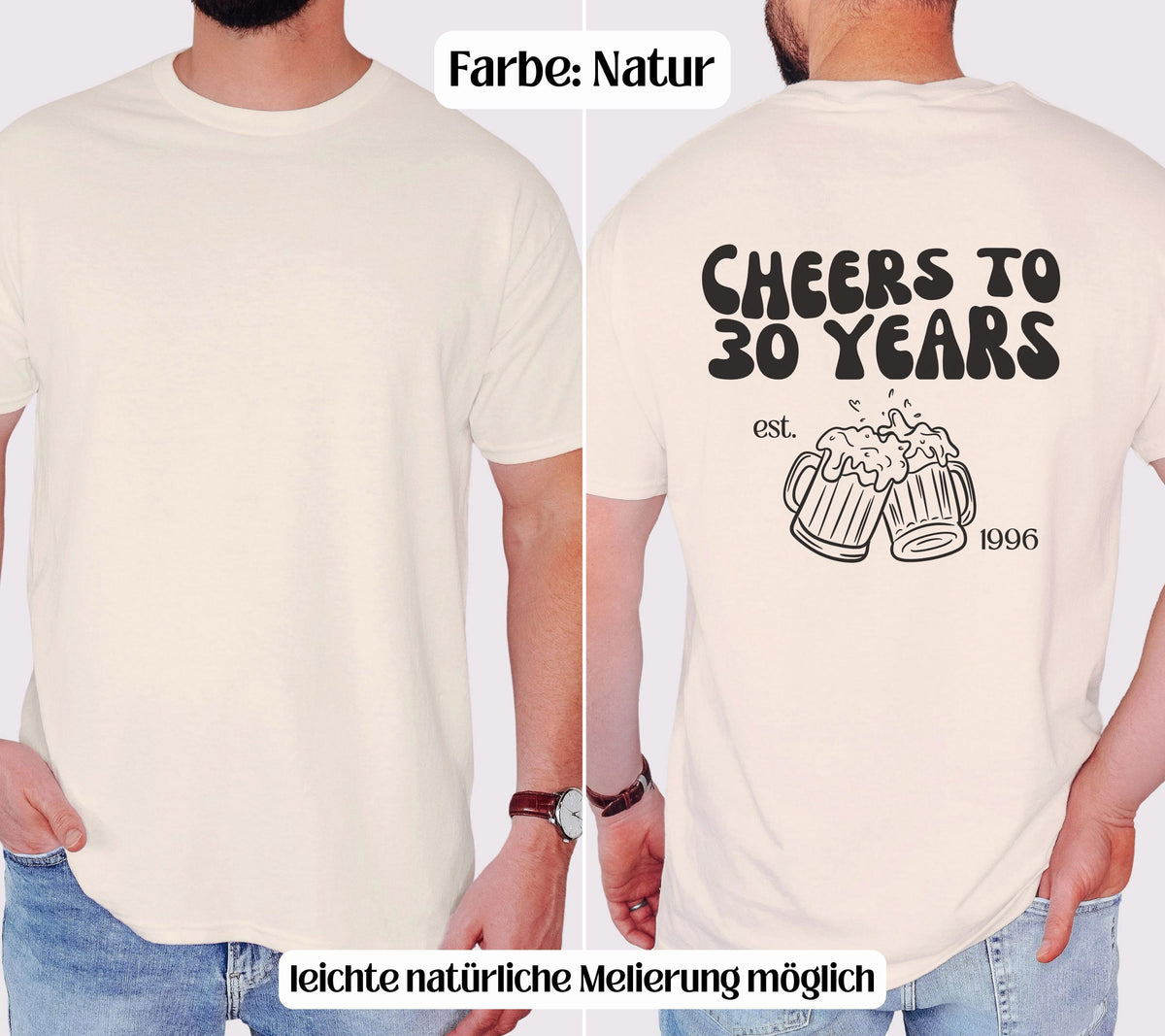 Geschenk 30. Geburtstag Männer, Geburtstags Shirt, personalisiertes 30. Geburtstag Shirt, Geschenkidee dreißig, Herren, Cheers to 30 years