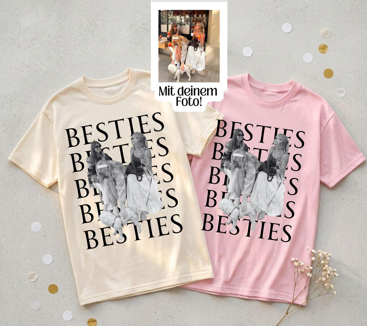 Beste Freundin Shirt, Bestie Shirt mit Foto, Geschenk Freundin, Freundinnen, BFF, Best Friends Outfit, Freundschaft, T-Shirt Damen, Frauen