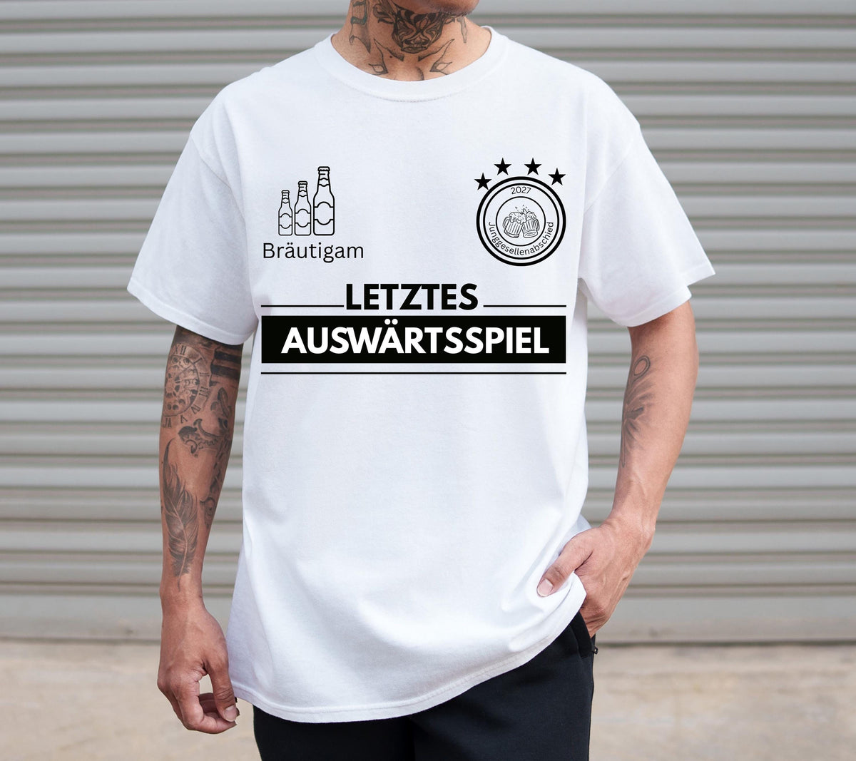 JGA Männer, T Shirts für Junggesellenabschied, JGA Shirt Herren, Fußball JGA Trikot, Letztes Auswärtsspiel, Bräutigam Shirt, Groom T-Shirt