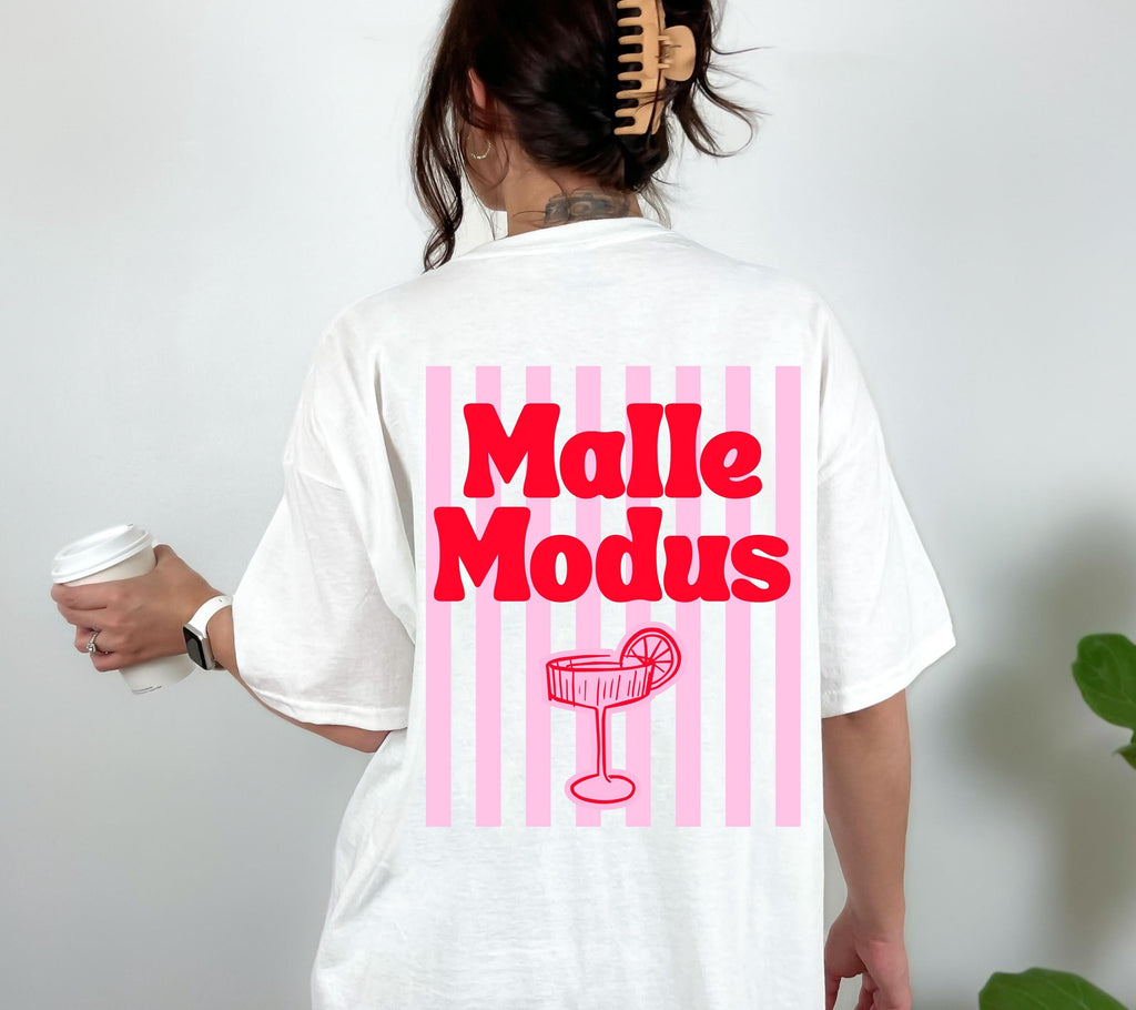 Malle Shirt, Malle Modus, Malle Tshirt, Mallorca Shirt, Bier Shirt, Ballermann Outfits, personalisiert, Damen, JGA, rosa rot