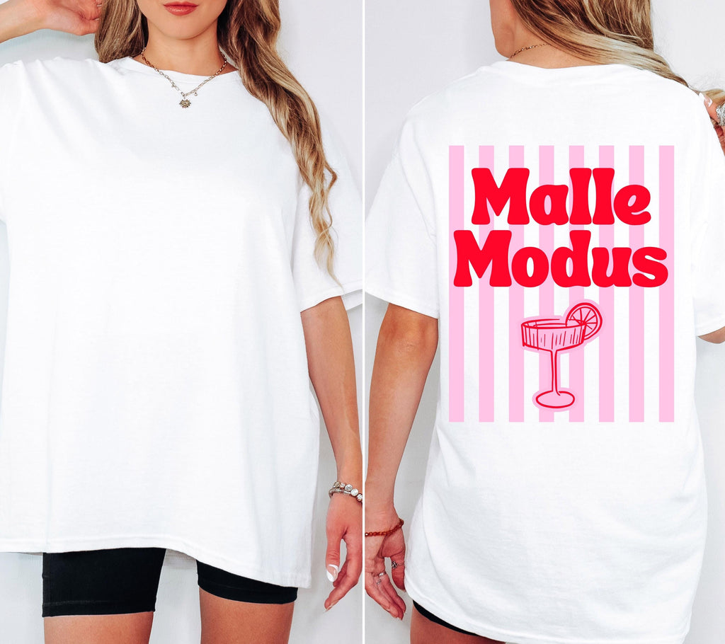 Malle Shirt, Malle Modus, Malle Tshirt, Mallorca Shirt, Bier Shirt, Ballermann Outfits, personalisiert, Damen, JGA, rosa rot