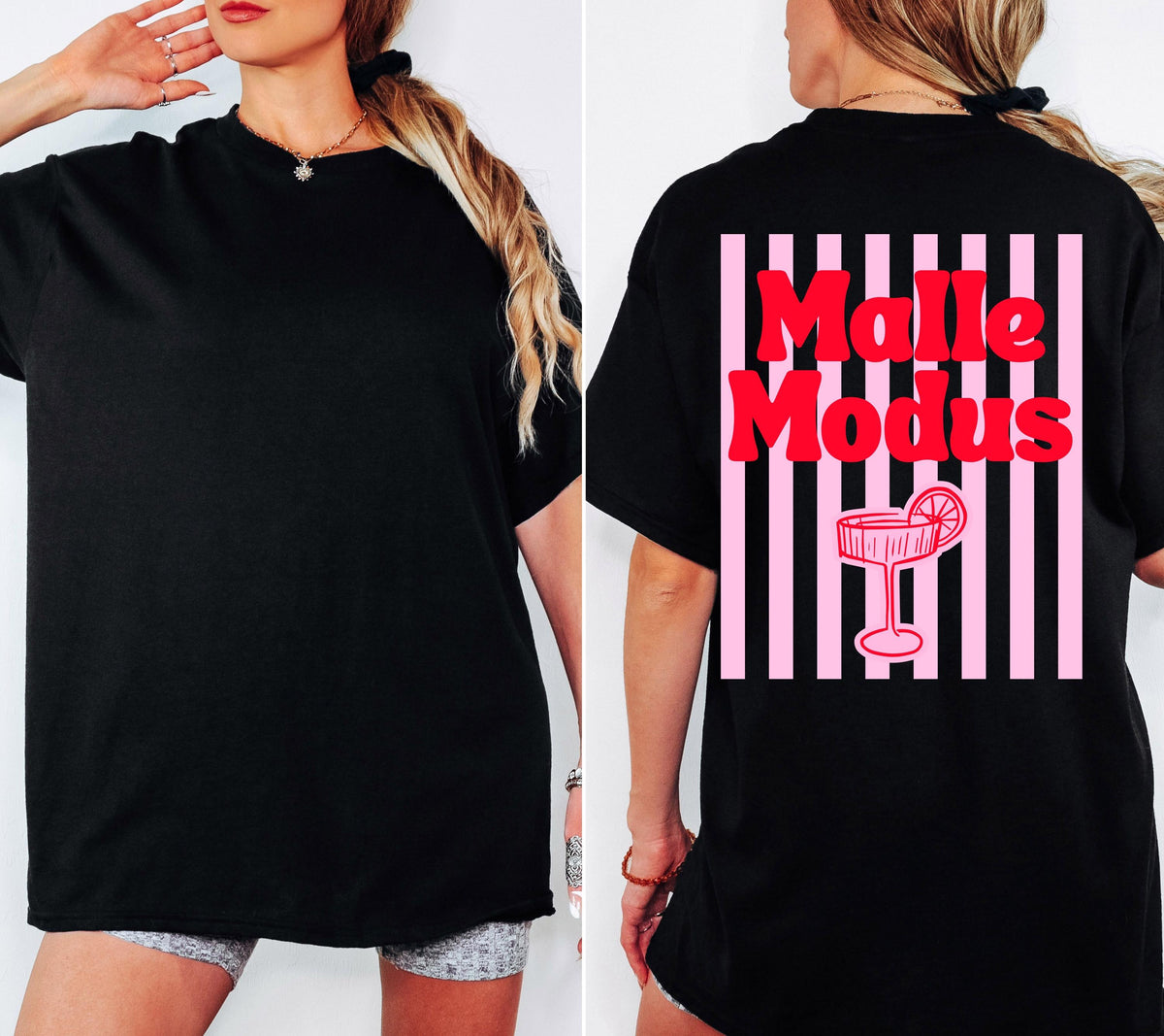 Malle Shirt, Malle Modus, Malle Tshirt, Mallorca Shirt, Bier Shirt, Ballermann Outfits, personalisiert, Damen, JGA, rosa rot