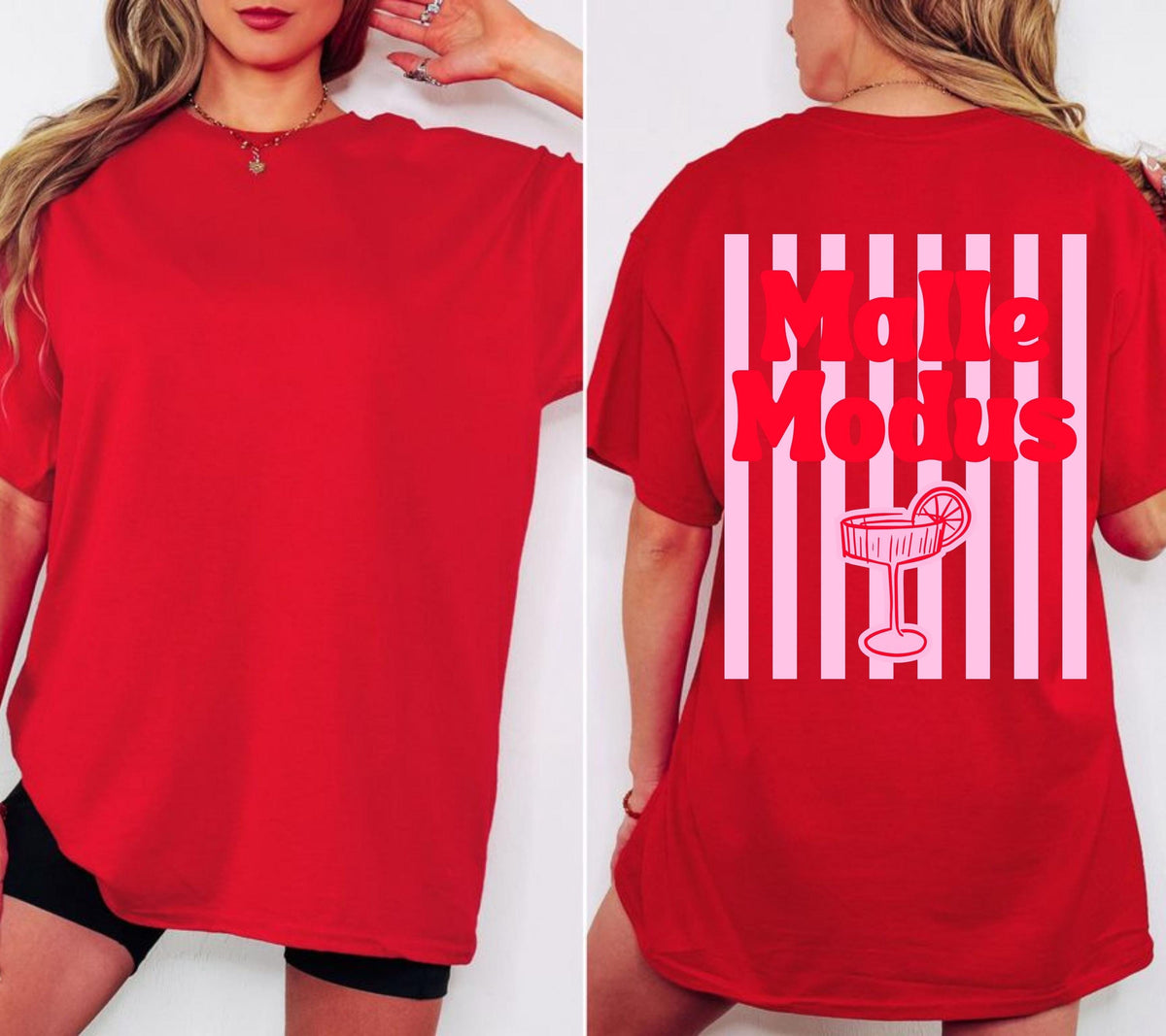Malle Shirt, Malle Modus, Malle Tshirt, Mallorca Shirt, Bier Shirt, Ballermann Outfits, personalisiert, Damen, JGA, rosa rot
