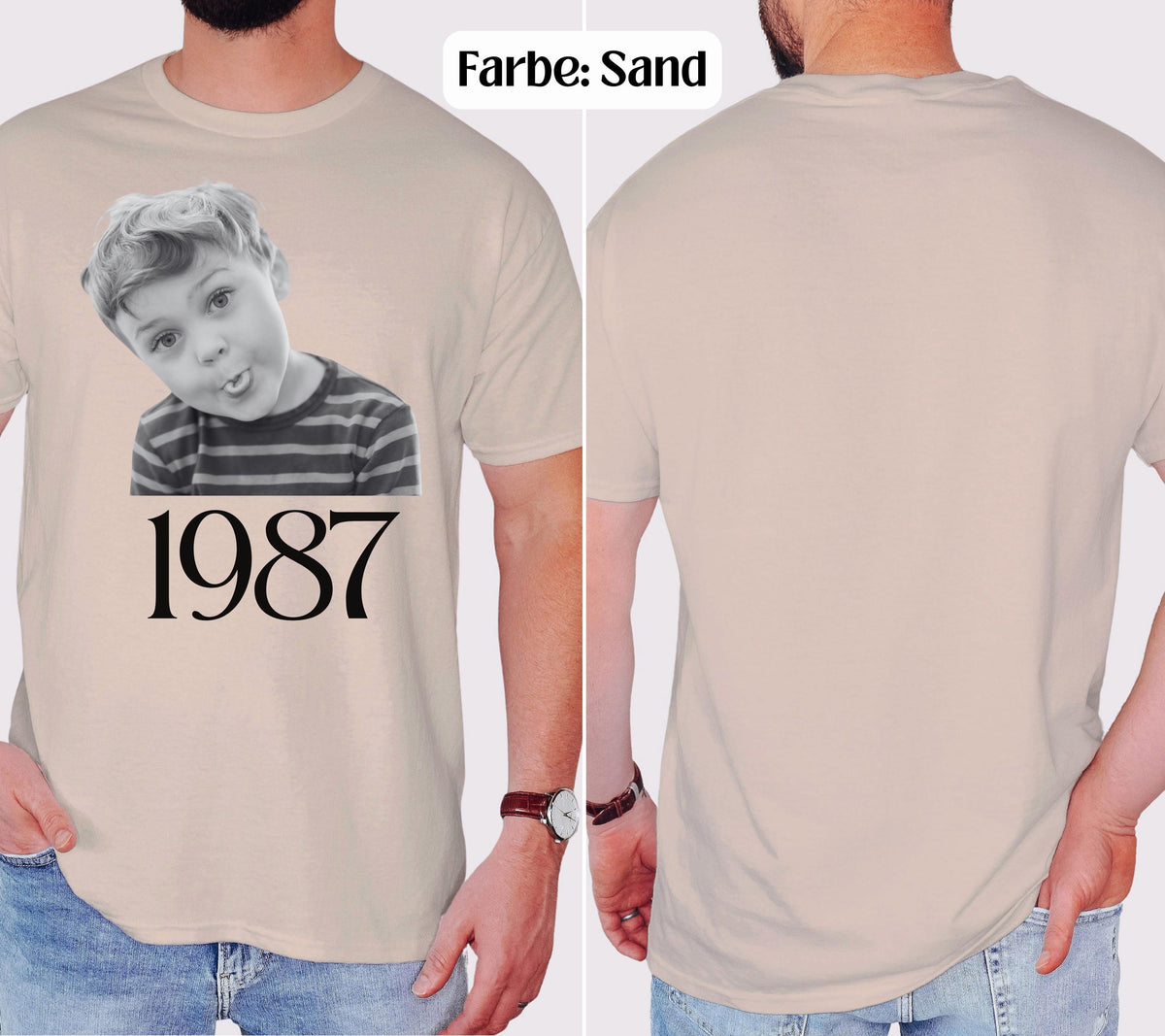 Geburtstagsshirt 30 Mann mit Foto, Est 1996 Shirt personalisiert, Geschenk zum 30. Geburtstag, T-Shirt mit Kinderfoto, Geburtstagsgeschenk