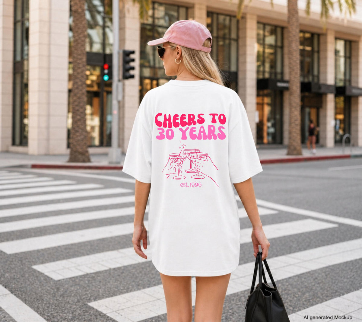 Geburtstags Shirt, Cheers to 30 years, est 1996, personalisiertes 30. Geburtstag Tshirt, Geschenkidee Geburtstag dreißig, Geburtstagsshirt