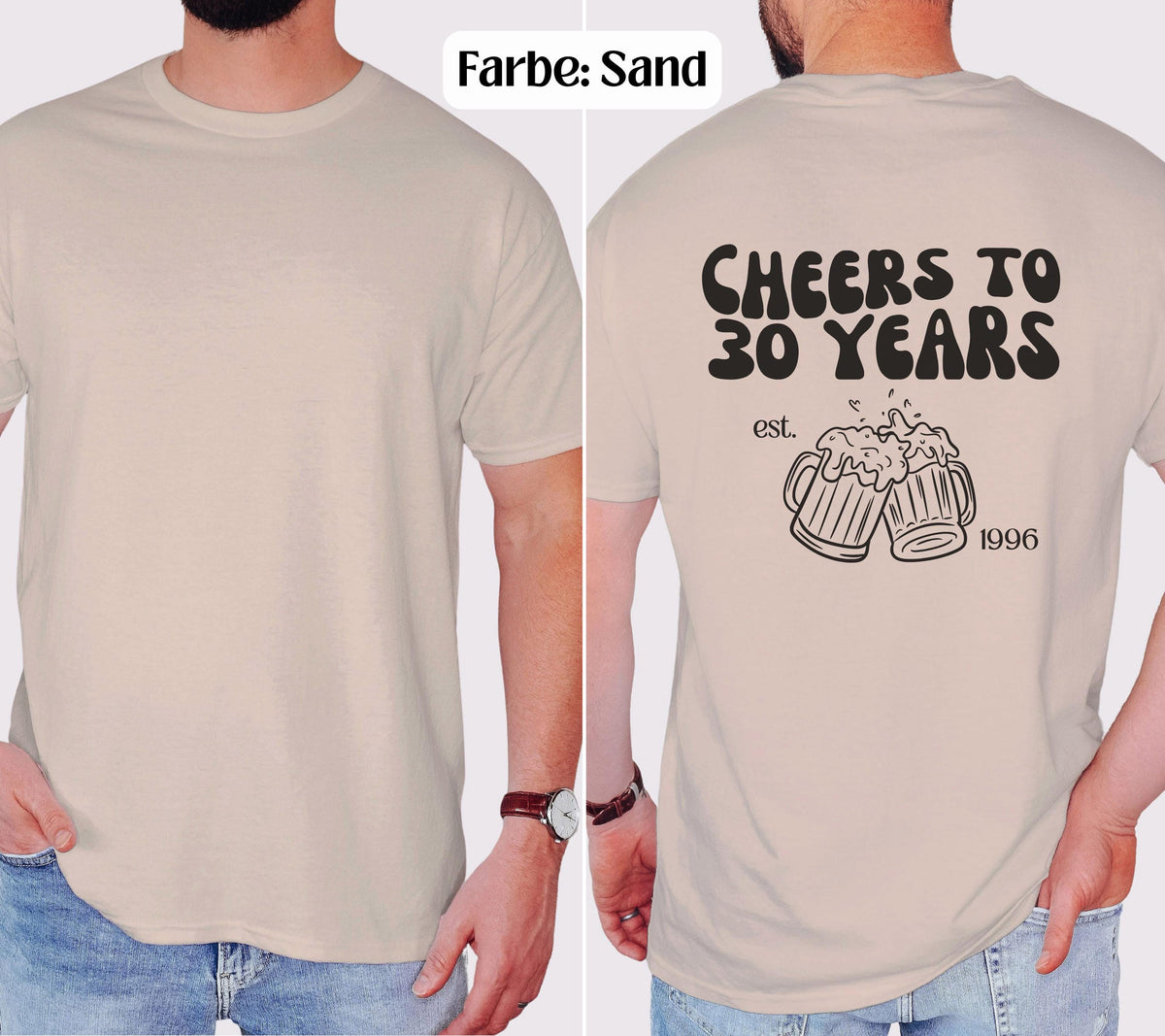 Geschenk 30. Geburtstag Männer, Geburtstags Shirt, personalisiertes 30. Geburtstag Shirt, Geschenkidee dreißig, Herren, Cheers to 30 years