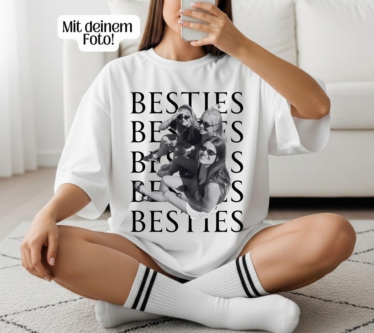 Beste Freundin Shirt, Bestie Shirt mit Foto, Geschenk Freundin, Freundinnen, BFF, Best Friends Outfit, Freundschaft, T-Shirt Damen, Frauen