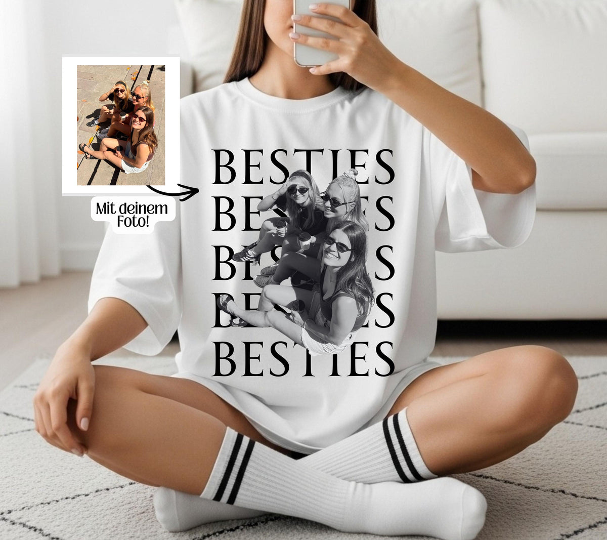 Beste Freundin Shirt, Bestie Shirt mit Foto, Geschenk Freundin, Freundinnen, BFF, Best Friends Outfit, Freundschaft, T-Shirt Damen, Frauen