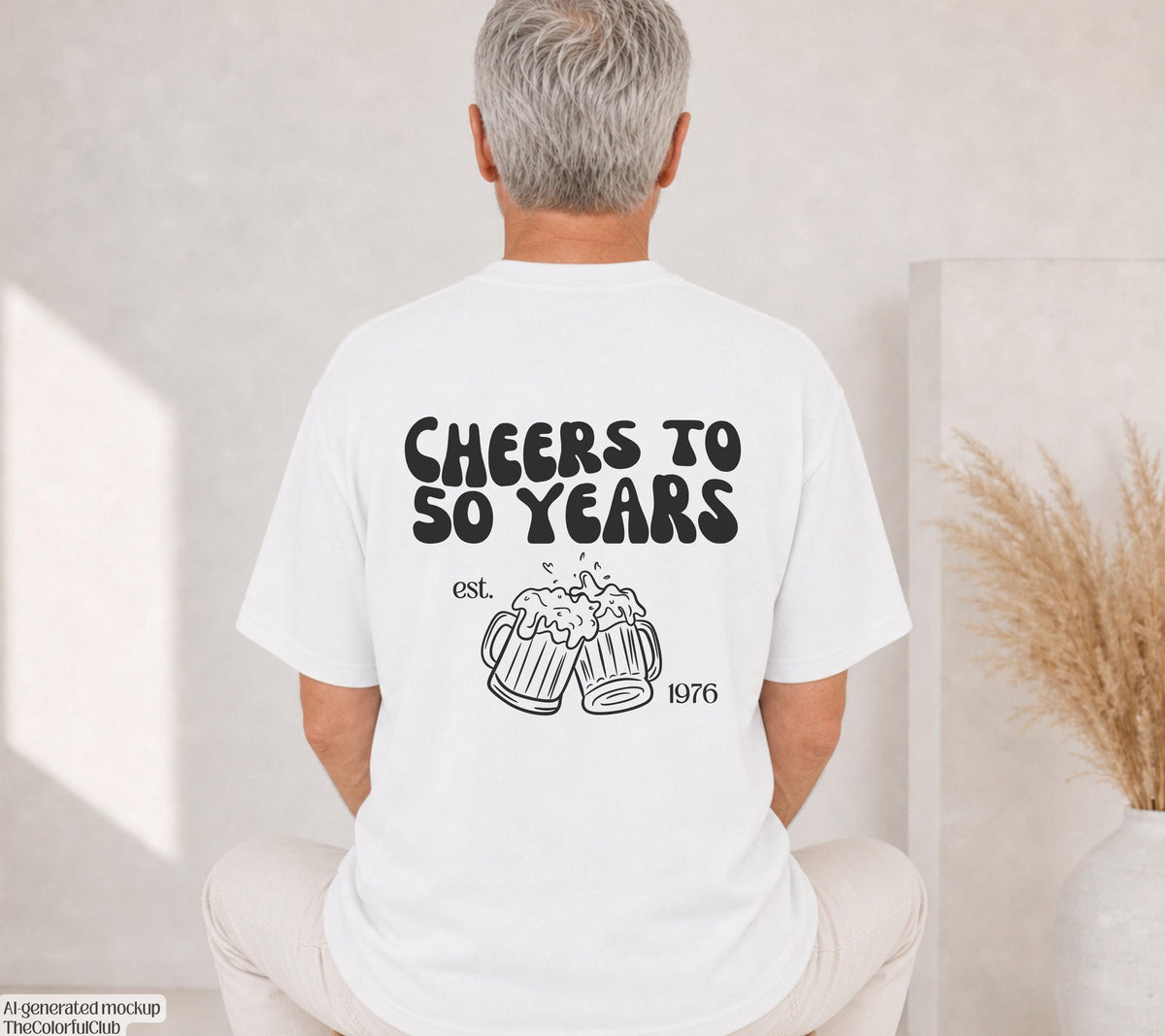 Geschenk 50. Geburtstag Männer, Geburtstags Shirt, personalisiertes 50. Geburtstag Shirt, Geschenkidee fünfzig, Herren, Cheers to 50 years