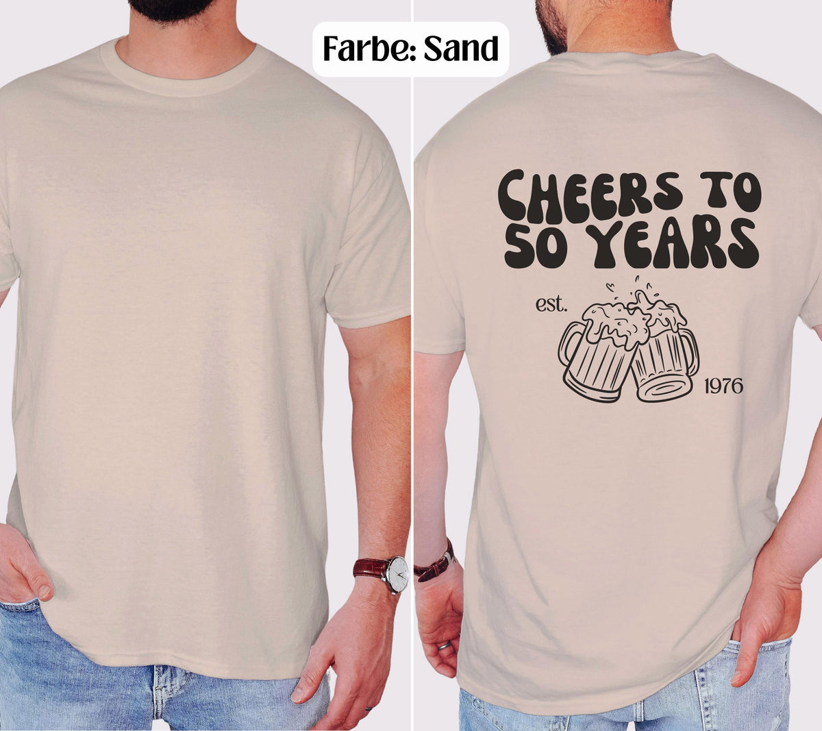 Geschenk 50. Geburtstag Männer, Geburtstags Shirt, personalisiertes 50. Geburtstag Shirt, Geschenkidee fünfzig, Herren, Cheers to 50 years