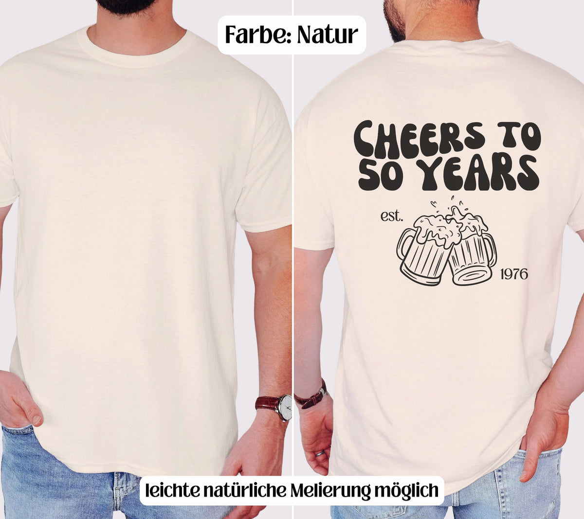 Geschenk 50. Geburtstag Männer, Geburtstags Shirt, personalisiertes 50. Geburtstag Shirt, Geschenkidee fünfzig, Herren, Cheers to 50 years